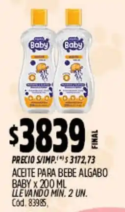 Supermercados Yaguar Baby aceite para bebe algabo oferta