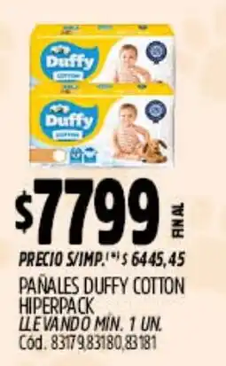 Supermercados Yaguar Duffy pañales cotton hiperpack oferta