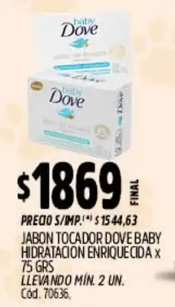 Supermercados Yaguar Dove jabon tocadoc dove baby hidratacion enriquecida oferta
