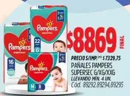 Supermercados Yaguar Pampers pañales supersec oferta