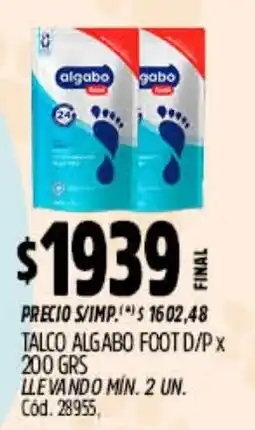 Supermercados Yaguar Algabo talco foot oferta