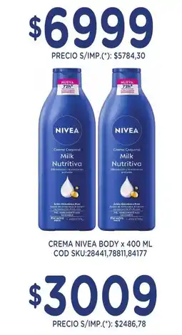 Supermercados Yaguar Nivea crema corporal milk nutritiva oferta