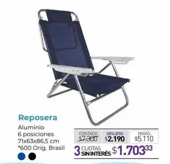 La Anonima Reposera Aluminio oferta