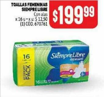 Makro Toallas Femeninas Siempre Libre Con Alas oferta