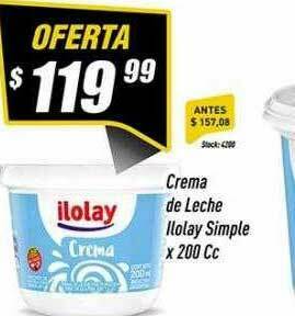 Supermercados Comodin Crema De Leche Ilolay Simple oferta