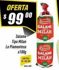 Supermercados Comodin Salame Tipo Milan La Piamontesa oferta