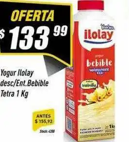Supermercados Comodin Yogur Ilolay Desc Ent. Bebible Tetra oferta