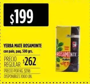 Supermercados Vea Yerba Mate Rosamonte oferta