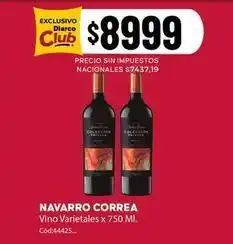 Diarco Navarro correas - vino varietales x 750 ml. cód:44425 oferta