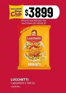 Diarco Luchetti capelettini x 500 gr oferta