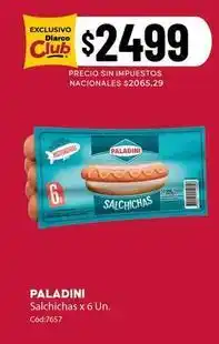 Diarco Paladini - salchichas x 6 un oferta