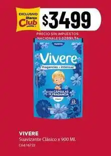 Diarco Vivere - suavizante clásico x 900 ml. cód:16722 oferta