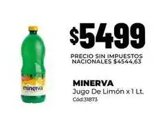 Diarco Minerva - jugo de limón x 1 lt. cód:31873 oferta