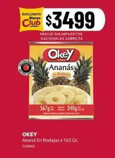 Diarco Okey - ananá en rodajas oferta