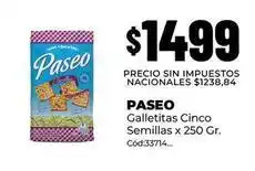 Diarco Paseo - galletitas cinco semillas x 250 gr. cód:33714 oferta