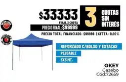 Diarco Okey - gazebo c/bolso y estacas oferta