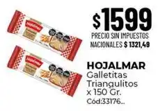 Diarco Hojalmar - galletitas triangulitos x 150 gr. cód:33176 oferta