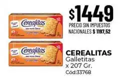Diarco Cerealitas - galletitas x 207 gr. cód:33768 oferta