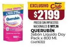 Diarco Querubin - jabón líquido doy pack x 800 ml. cód:16322 oferta