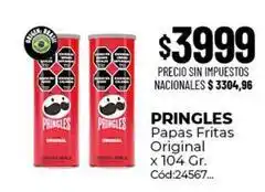 Diarco Pringles - papas fritas original x 104 gr. cód:24567 oferta