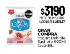 Diarco Gran compra - yogurt bebible sachet oferta