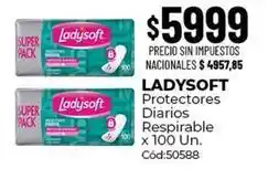 Diarco Ladysoft - protectores diarios respirables x 100 un. cód:50588 oferta