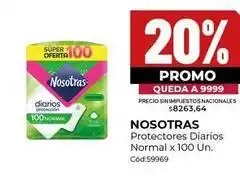 Diarco Nosotras - protectores diarios normal x 100 un. cód:59969 oferta