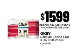 Diarco Okey - rollo de cocina plus 3 un. x 50 paños oferta