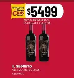 Diarco Il segreto - il segreto vino varietal x 750 ml. cód:44653 oferta