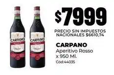 Diarco Carpano - aperitivo rosso x 950 ml. cód:44035 oferta