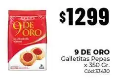 Diarco 9 de oro - galletitas pepas x 350 gr. cód:33430 oferta