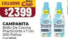 Diarco Downy - rollo de cocina practicorte x 1 un. 200 paños cód:18158 oferta