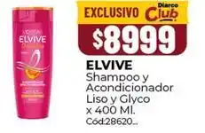 Diarco Elvive - shampoo y acondicionador liso y glyco x 400 ml. cód:28620 oferta