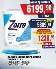 Maxiconsumo Zorro - jabon liquido ropa zorro d-pack oferta