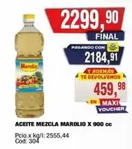 Maxiconsumo Marolio - aceite mezcla x 900 cc oferta