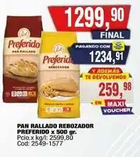Maxiconsumo Preferido - pan rallado rebozador preferido x 500 gr. cod: 2549-1577 oferta