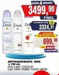 Maxiconsumo Dove - antitranspirante oferta