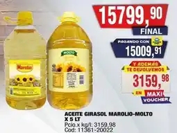 Maxiconsumo Marolio - aceite girasol -molto x 5 lt oferta