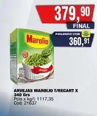 Maxiconsumo Marolio - arvejas t/recart x 340 grs oferta