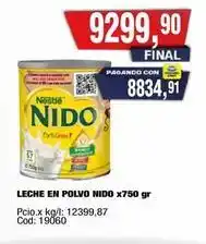 Maxiconsumo Nido - leche en polvo x750 gr oferta