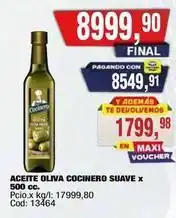 Maxiconsumo Cocinero - aceite oliva suave x 500 cc oferta