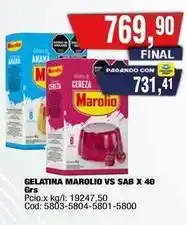 Maxiconsumo Marolio - gelatina marolio vs sab x 40 grs oferta