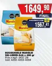 Maxiconsumo Marolio - bizcochuelo vai-limon-nja x 480 gr oferta