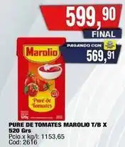 Maxiconsumo Marolio - pure de tomates t/b x 520 grs oferta