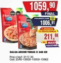 Maxiconsumo Arcor - salsa arcor todas x 340 gr oferta