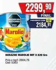 Maxiconsumo Marolio - durazno mit x 820 grs oferta