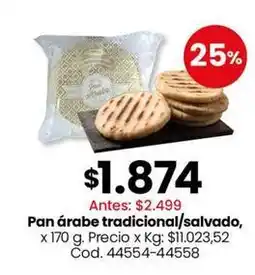 Coto Pan árabe tradicional/salvado, cod. 44554-44558 oferta