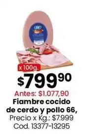 Coto 66 - fiambré cocido de cerdo y pollo oferta