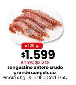 Coto Langostino entero crudo grande congelado oferta