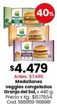 Coto Sol - medallones veggies congelados oferta